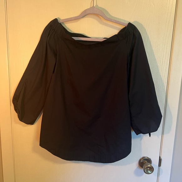 Free people oversized smocked off the shoulder top - Picture 2 of 4